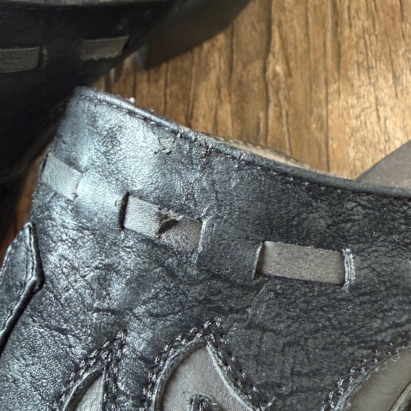 Roper Black Almond Toe Faux Leather Slip On Western Cowgirl Mules Women's 8 - Picture 6 of 6